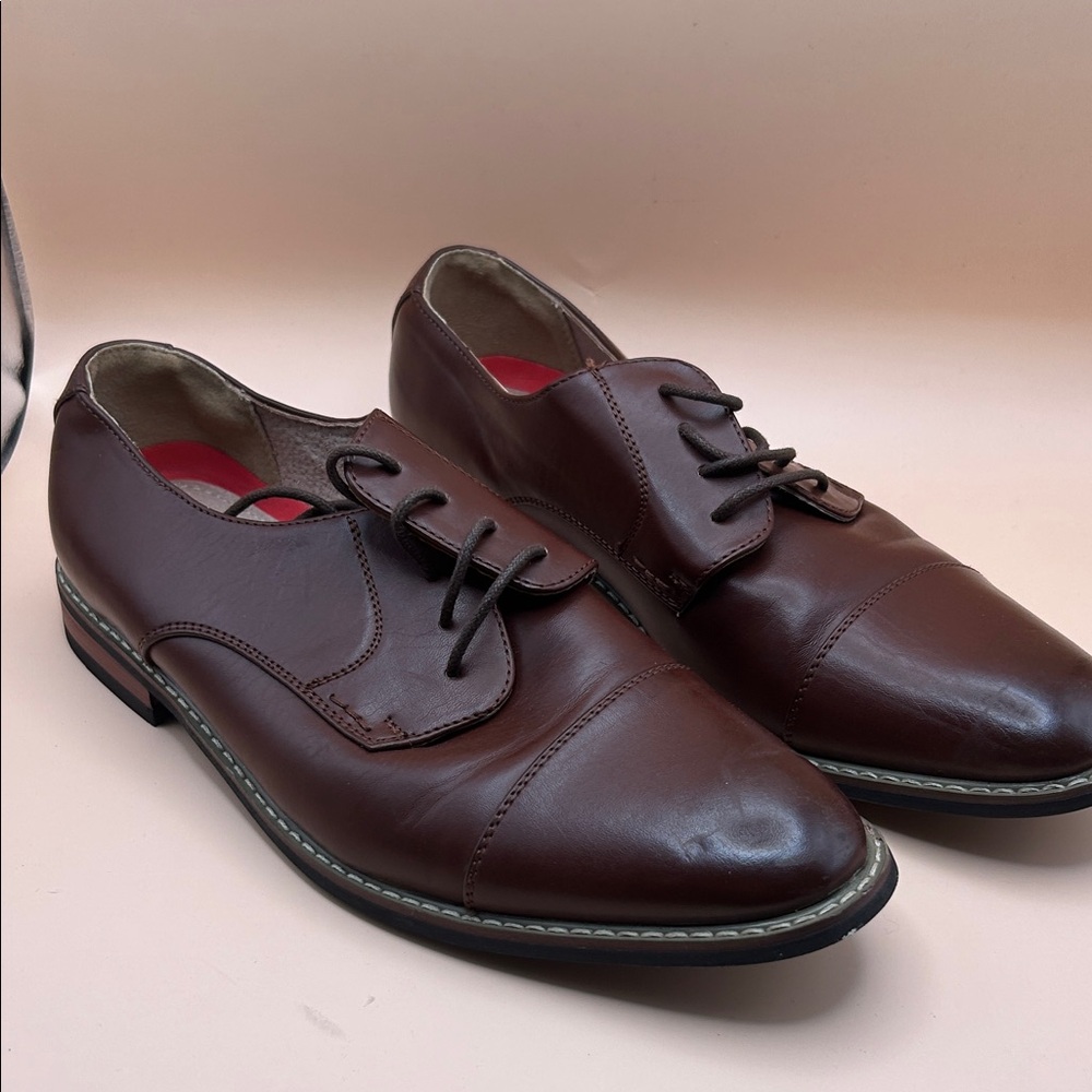 Elegant Brown Leather Men's Oxfords
